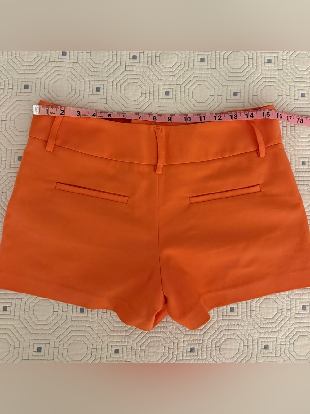 Alice + Olivia Bright Orange  Tailored Shorts - Picture 3 of 7